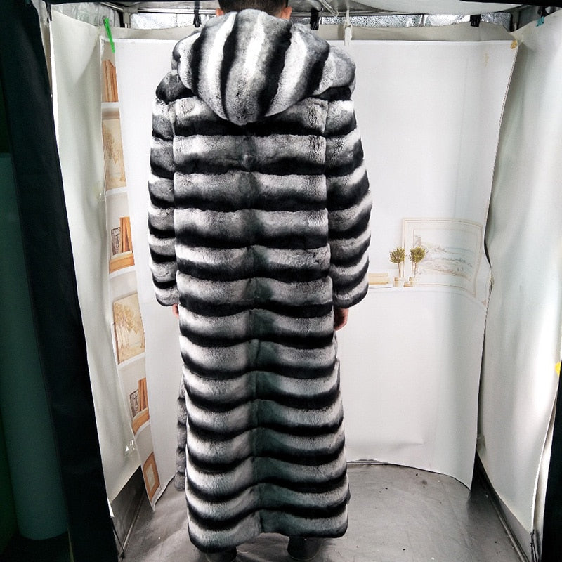 Natural Rex Rabbit Real Fur X-Long Coats (Unisex)