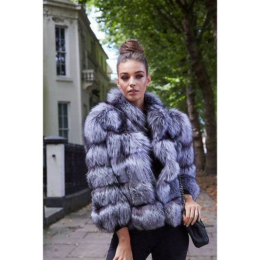 Lux Real Silver Fox Fur Waistcoat