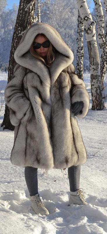 Thick Real Fox Fur Hooded Long Coat