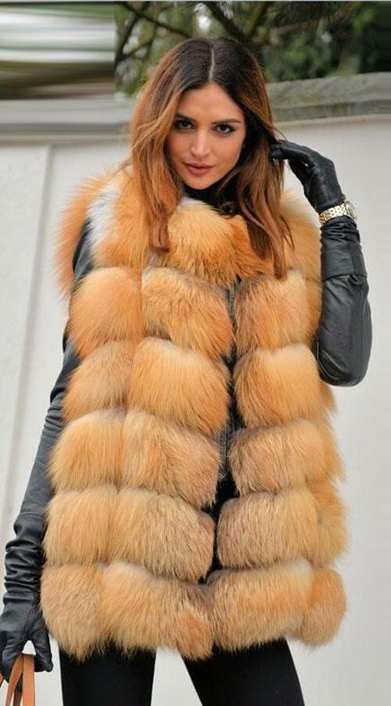 Real Gold Fox Fur Vest