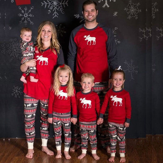 Print Christmas Family Matching Pajamas Sets