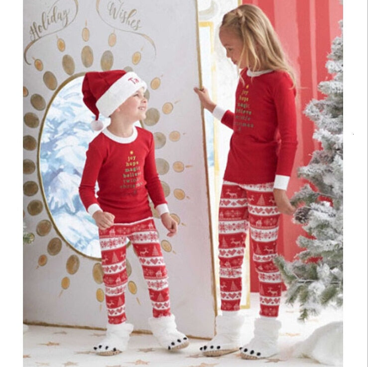 Print Christmas Family Matching Pajamas Sets