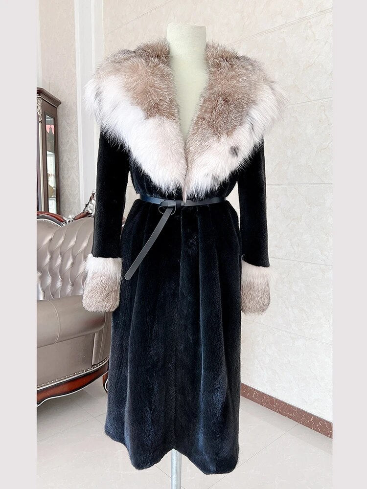 Luxury Women Real Fur Jacket, Real Fur Long Jacket Luxury