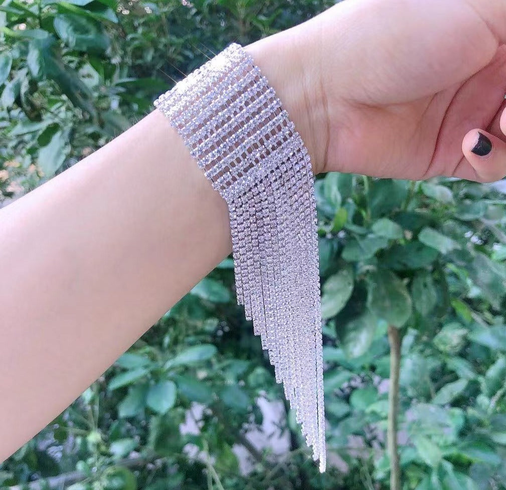 Long Tassel Rhinestone Bracelet