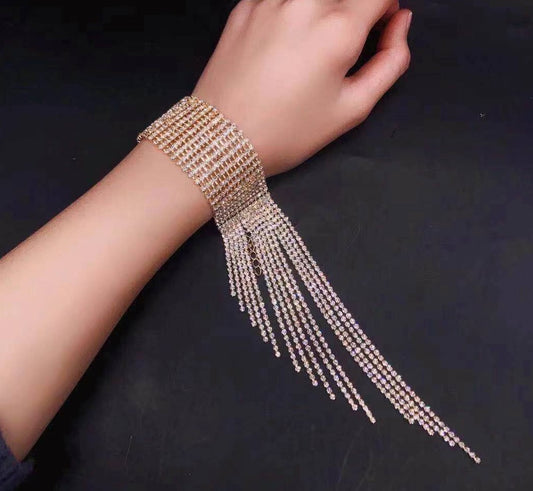 Long Tassel Rhinestone Bracelet