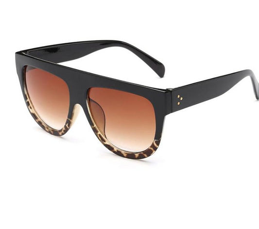 Vintage Flat Top Shadow Fade Over-sized Sunglasses