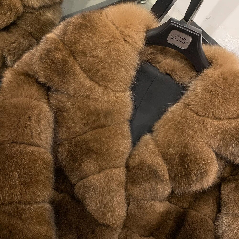 Long Real Fox Fur Coats