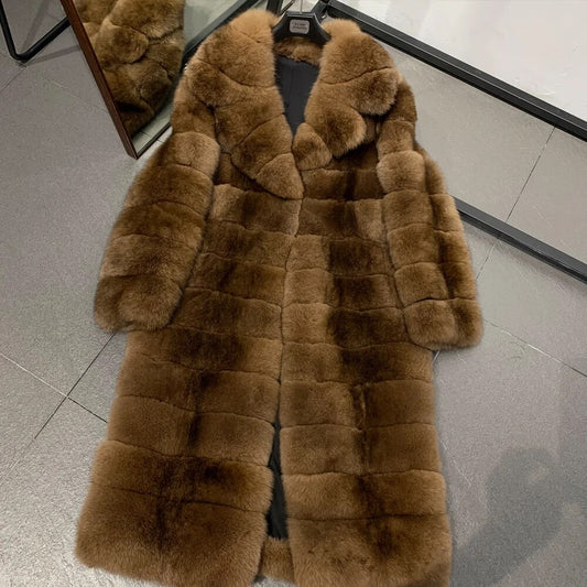 Long Real Fox Fur Coats