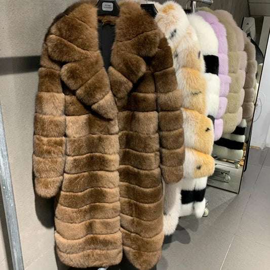 Long Real Fox Fur Coats