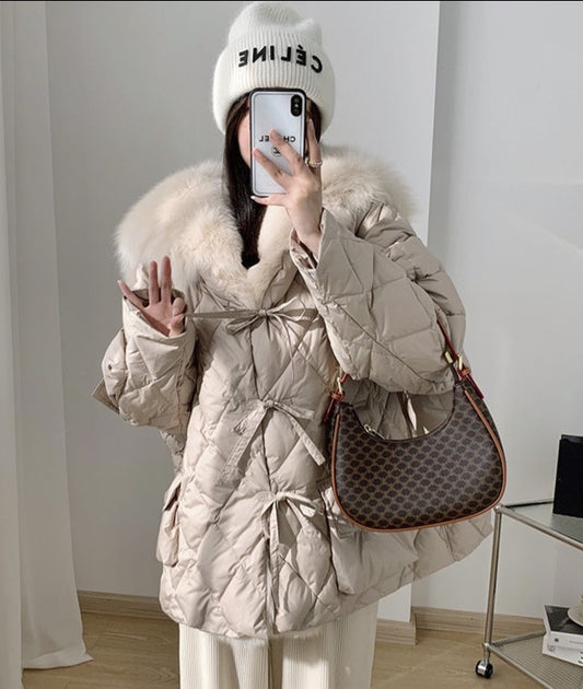 Oversize Down Puffer Coats Big Fur Collar