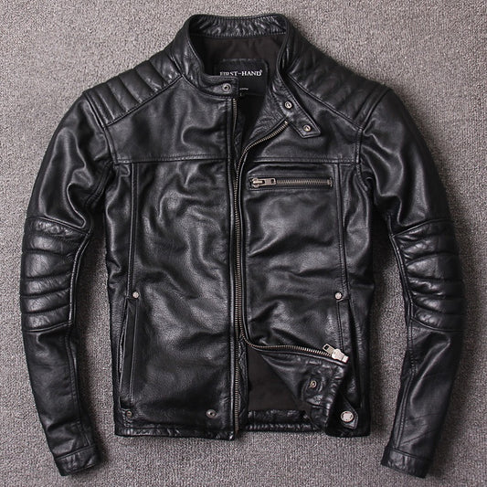 Vintage Biker Genuine Leather Coat