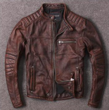 Vintage Biker Genuine Leather Coat