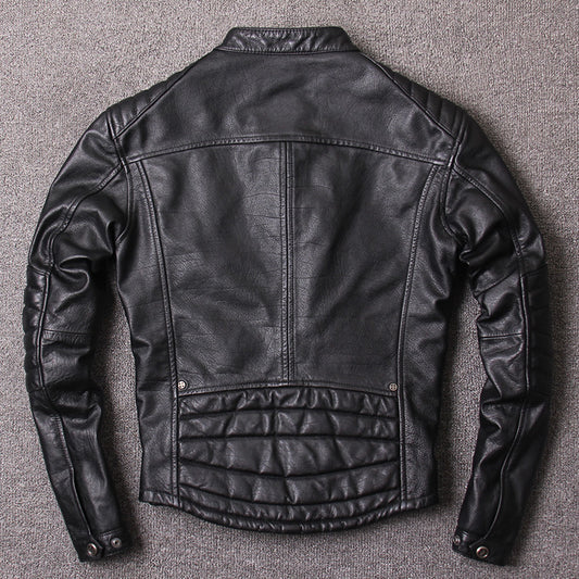 Vintage Biker Genuine Leather Coat