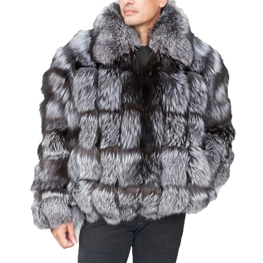 Real Fur Silver Fox Fur Big Bomber