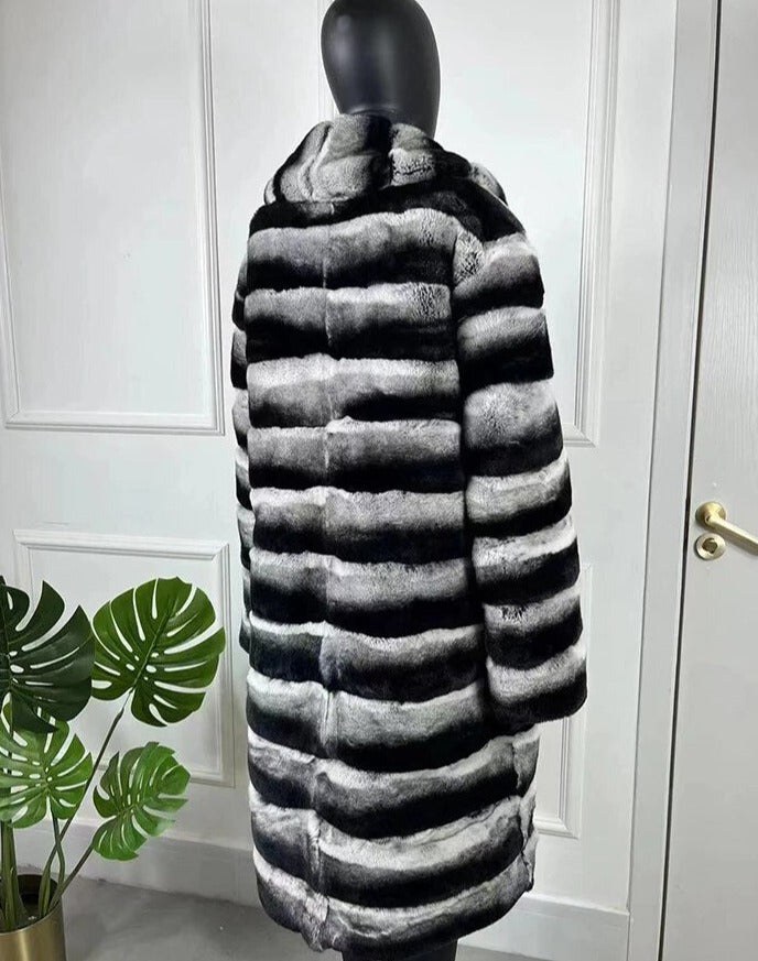 Chinchilla Style Long Real Rex Rabbit Fur Coats – Elevate Swag