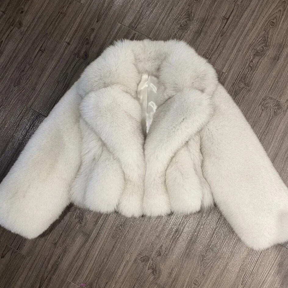 Big Collar Natural Real Fox Fur Coats