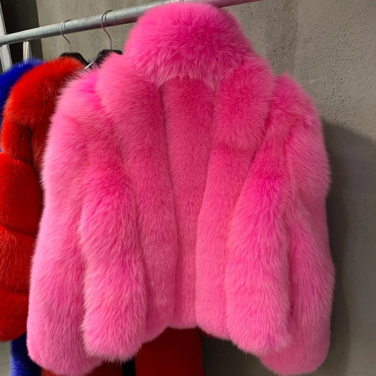 Big Collar Natural Real Fox Fur Coats