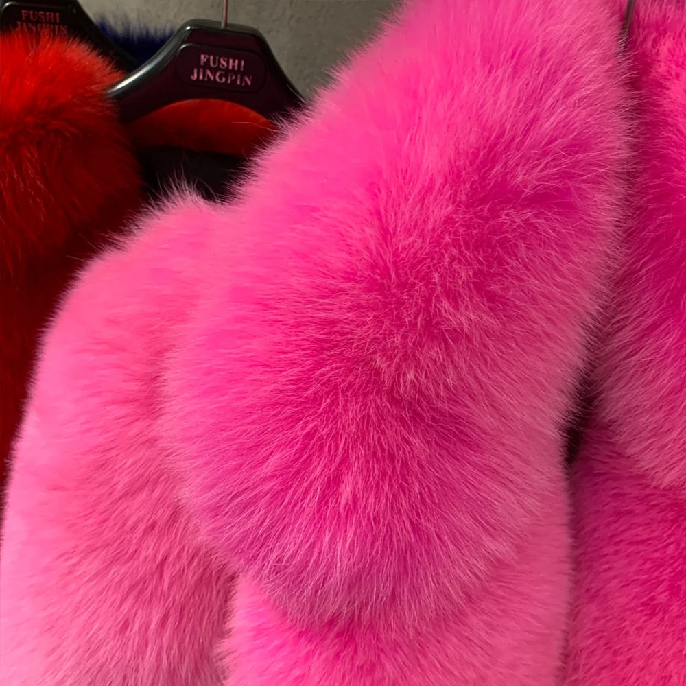 Big Collar Natural Real Fox Fur Coats
