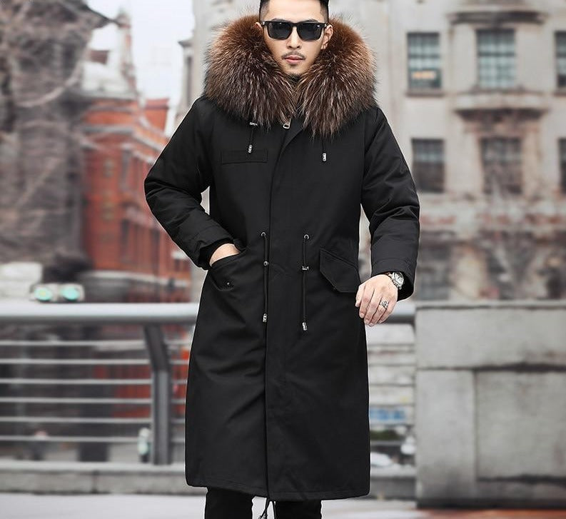 Real Fox Fur Lining and Thick Hooded Parkas Mid/XLong Coats