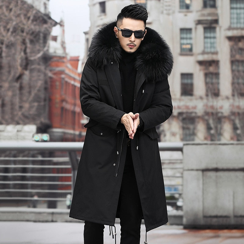 Real Fox Fur Lining and Thick Hooded Parkas Mid/XLong Coats