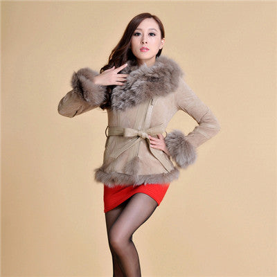 Genuine Leather Suede Fur Wide Collar, Trim, Cuffs Coats