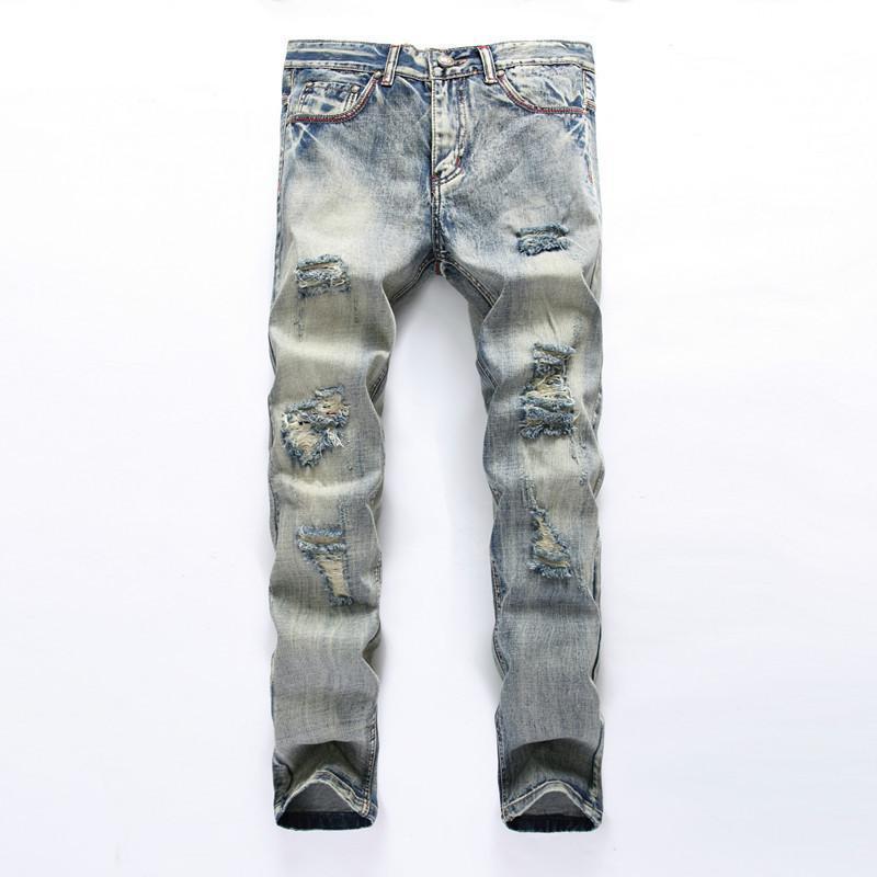 Stone Wash Slim Multi Ripped Jeans