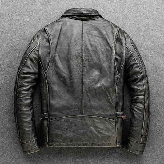 Genuine Leather Vintage Style Zipper Jackets