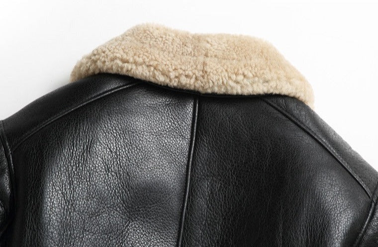 Genuine Leather Coat Shearling Liner