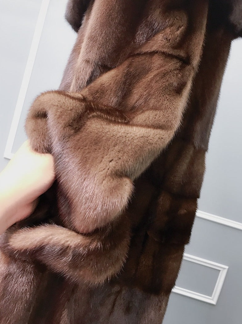 Genuine Mink Fur Full Pelt Long Coat
