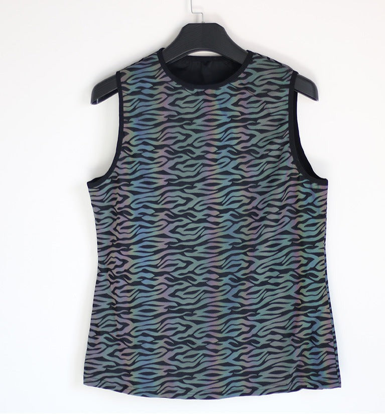 Rainbow Reflective Glow Sleeveless Shirts