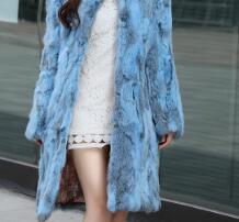 Mixed Color Blend Real Fur Hooded Coats