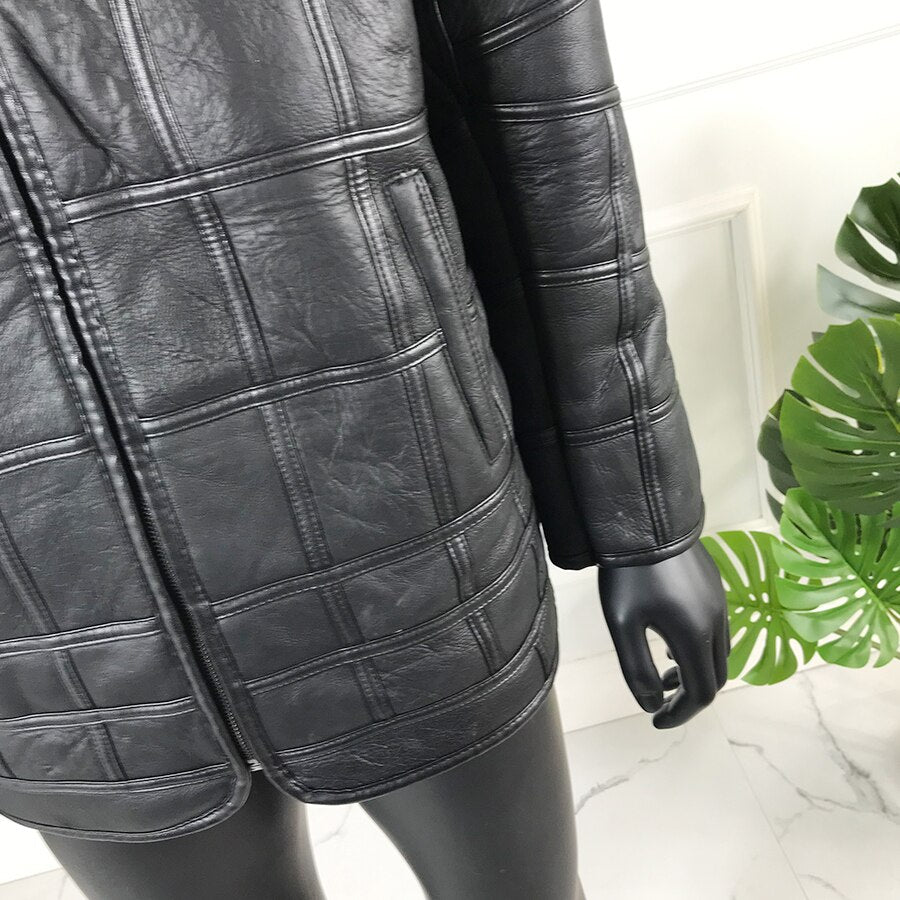 Checker Board Genuine Leather Jackets