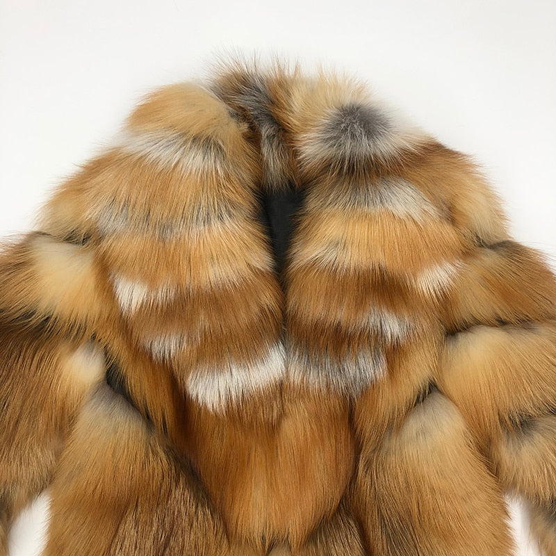 Cropped & Long Big Collar Red Fur Coats