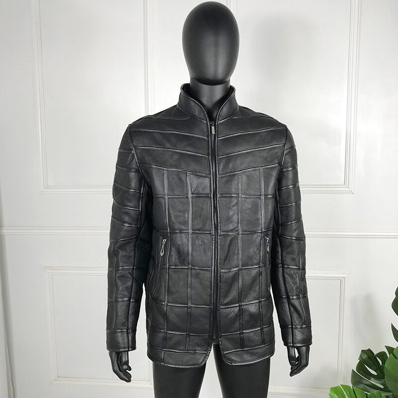 Checker Board Genuine Leather Jackets