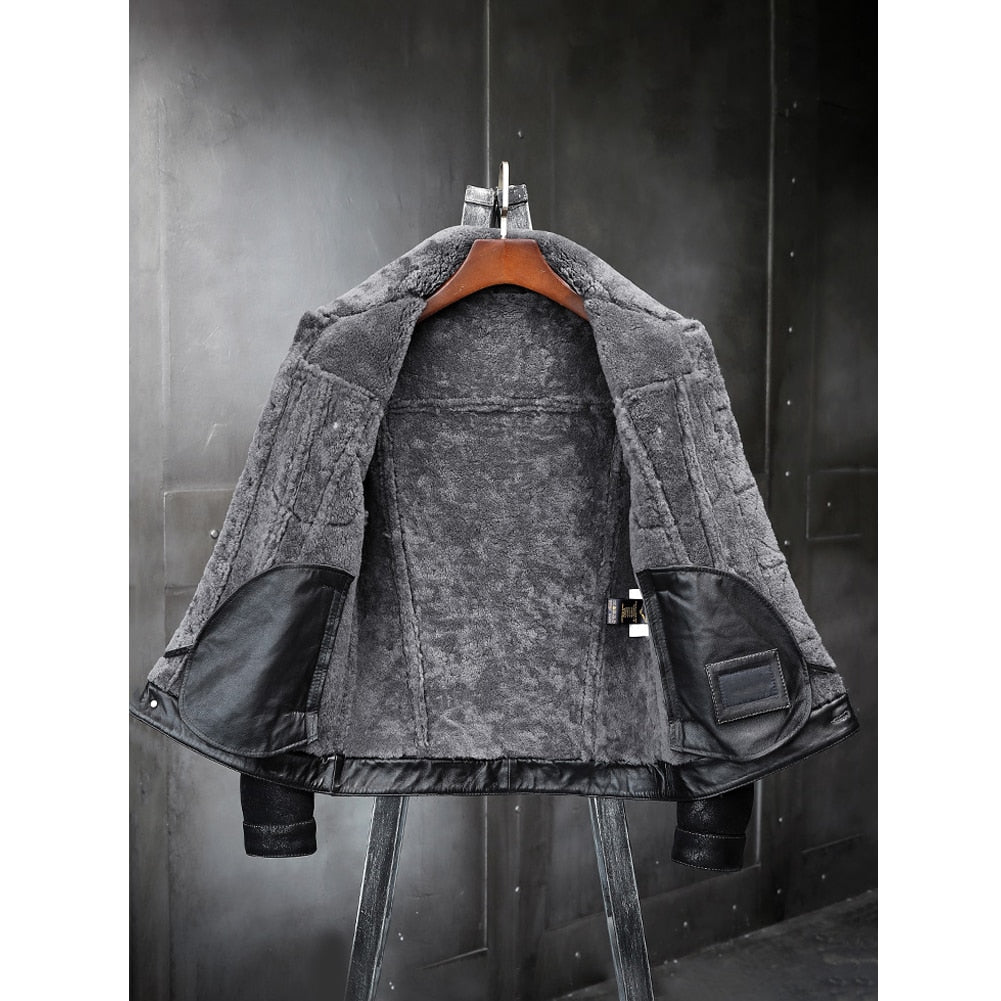 Genuine Leather Shearling B3 Aviator Bomber