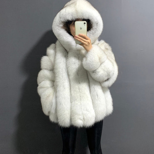 Real Fur Coats with Big Hood