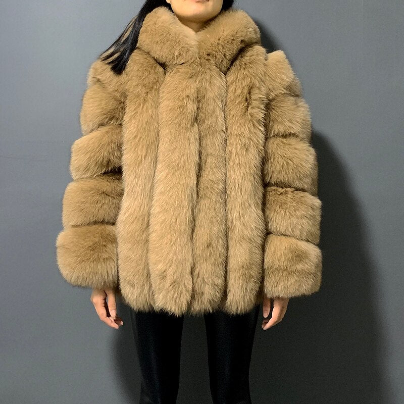 Real Fur Coats with Big Hood