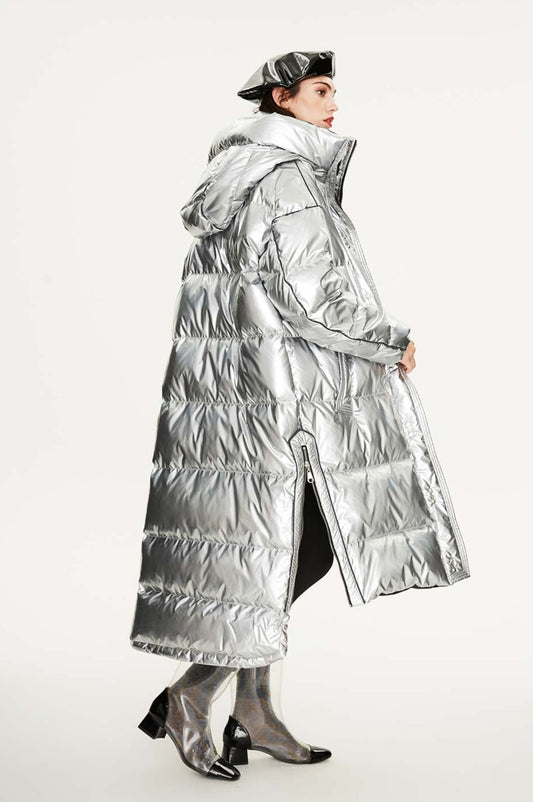 Hologram Oversize Long Puffer Coats