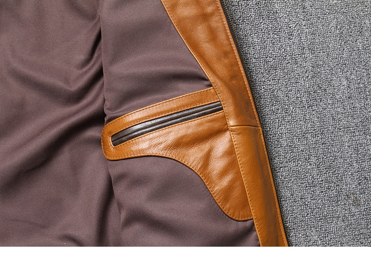 Genuine Leather Jackets Vintage Two-Tone