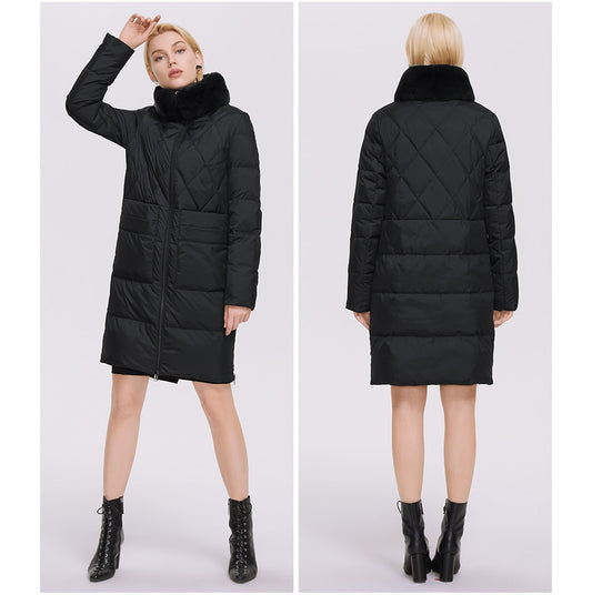 Luxury Puffer Coats Stand-up Real Fur Collar