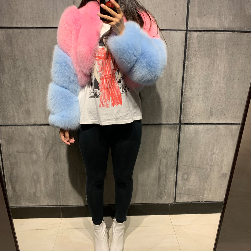 Cotton Candy Fur Crop Coats