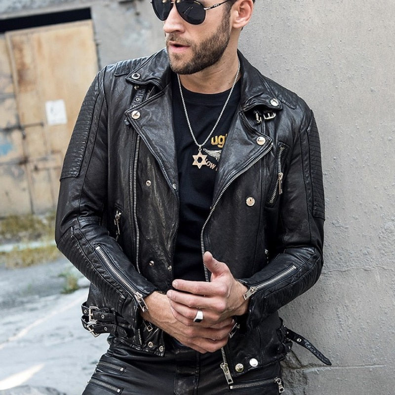 Genuine Leather Moto Jacket