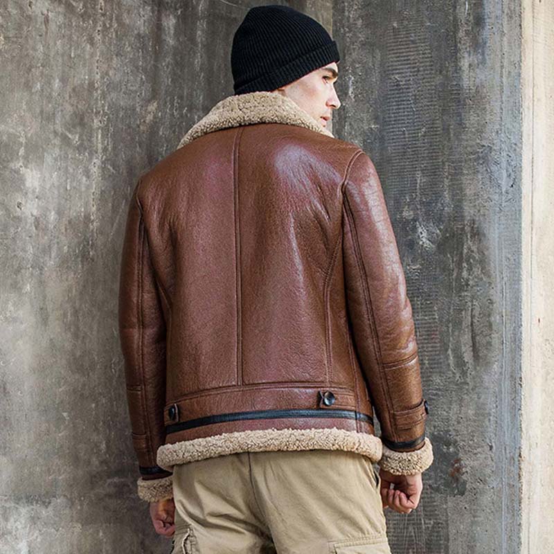 Genuine Leather Real Shearling & Trim Bombers