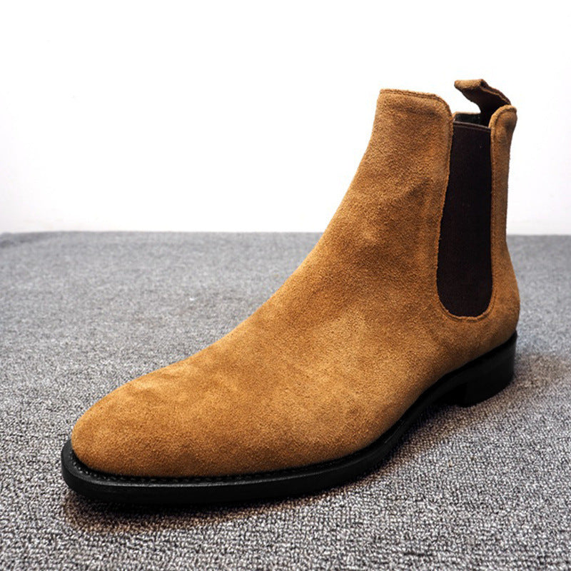 Suede Chelsea High Ankle Boots