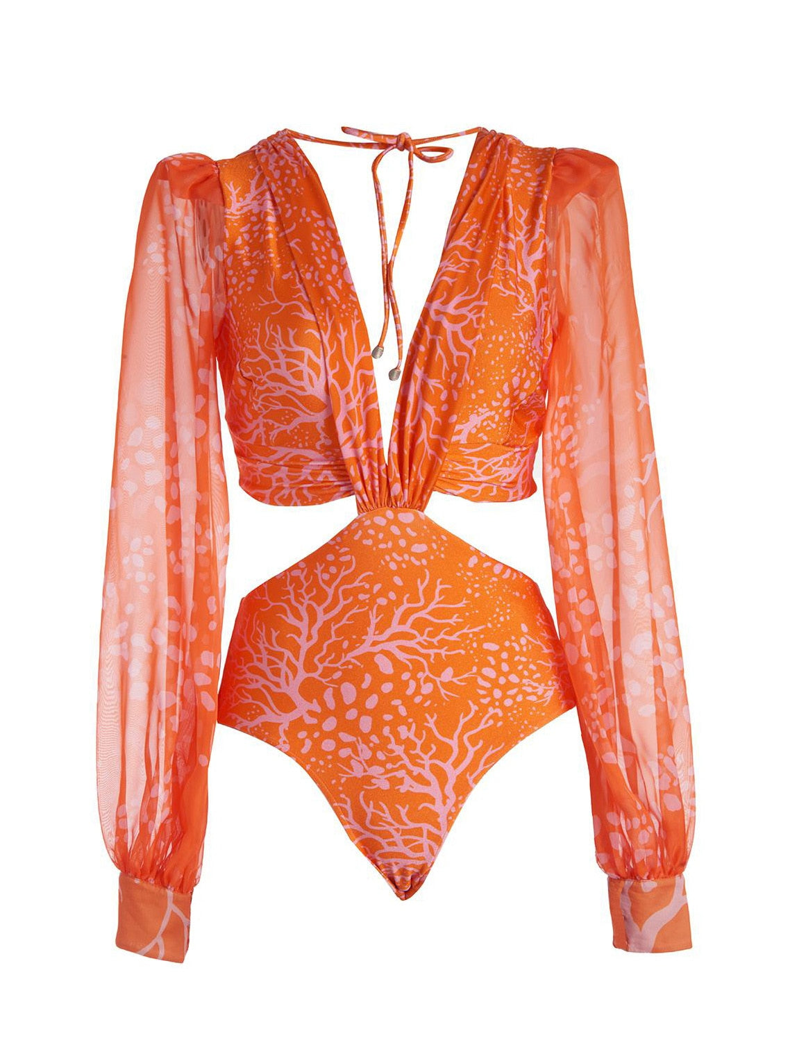 Deep V Long Loose Sleeve Monokini's