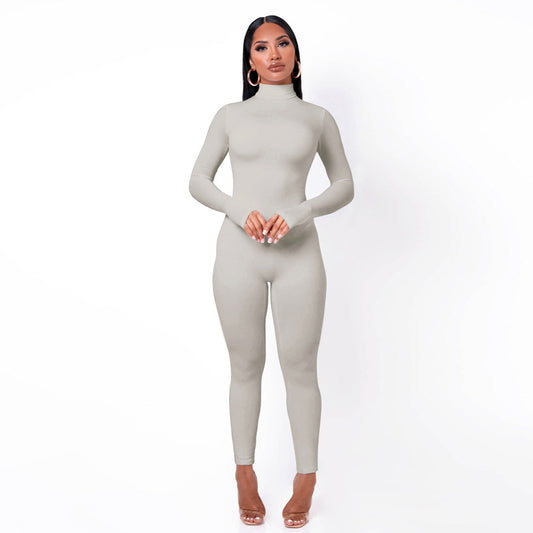Turtleneck Long Sleeve Jumpsuits