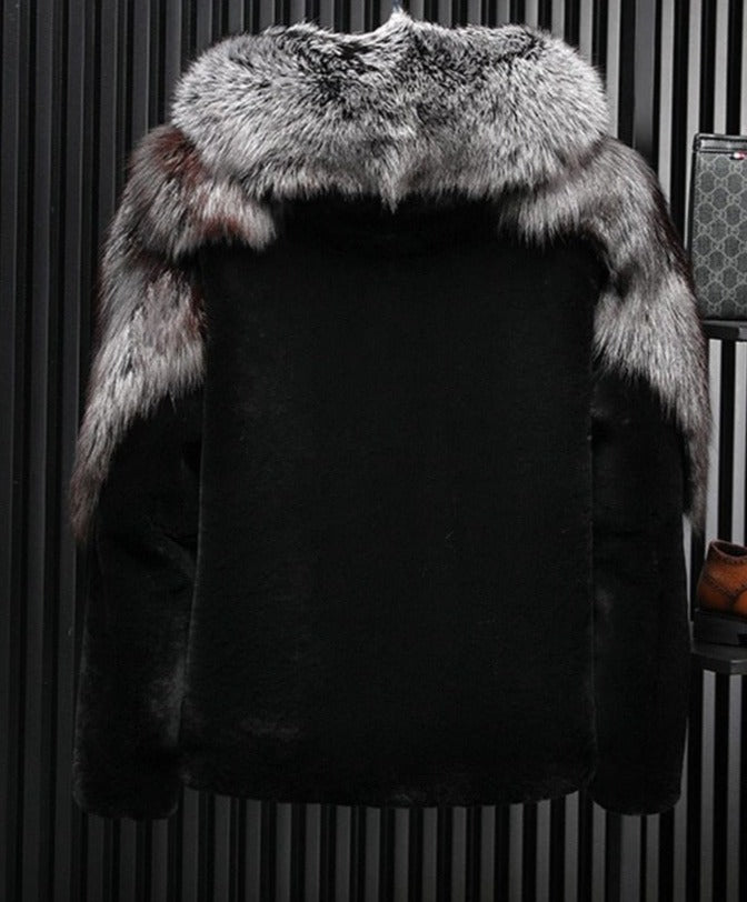 Real Shearling & Silver Fox Fur Hood Coats