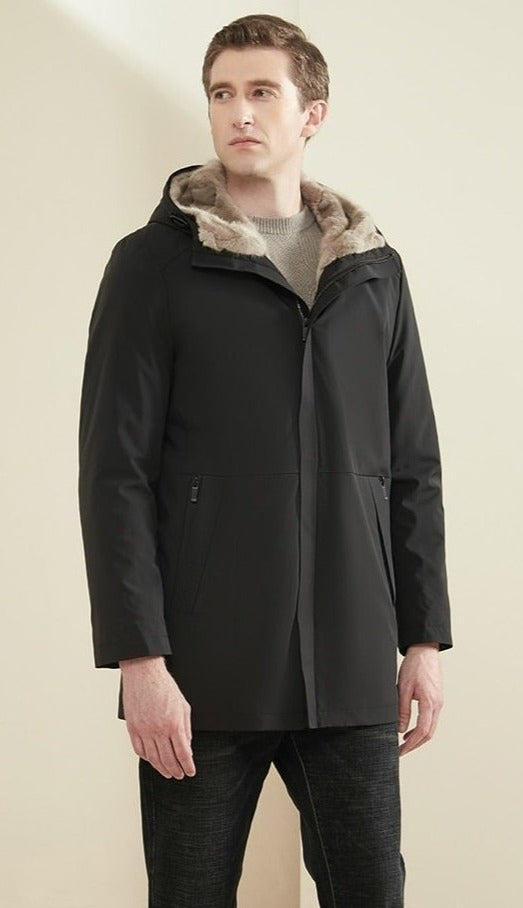 Waterproof Real Mink Liner Hooded Coat