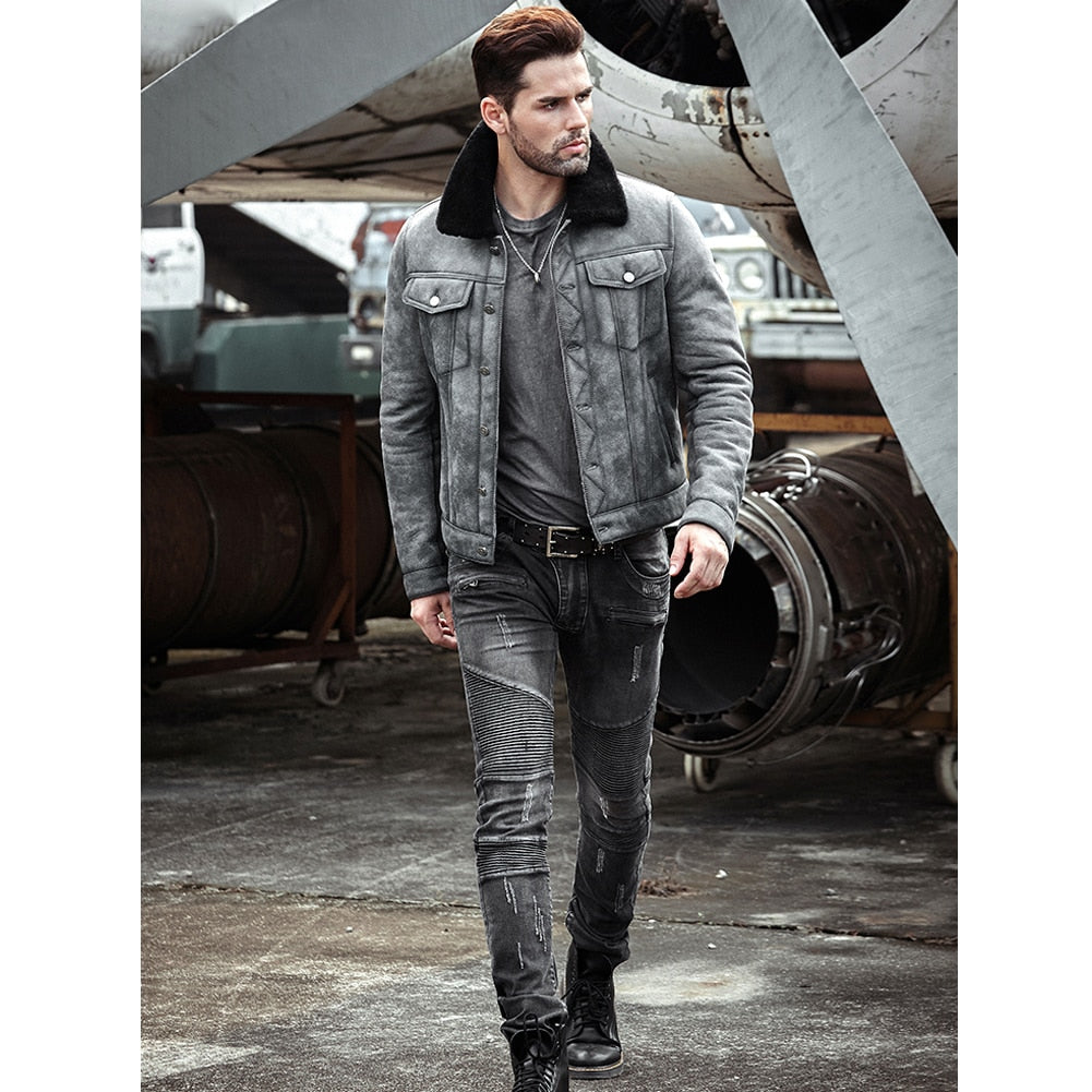 Genuine Leather Shearling B3 Aviator Bomber