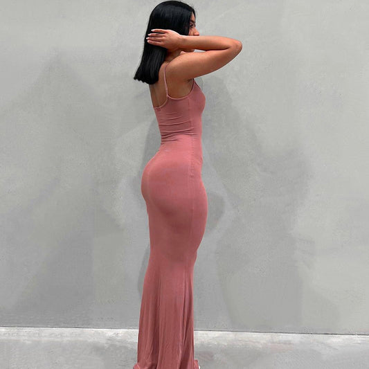 Slip Sleeveless Backless Slim Maxi Dress